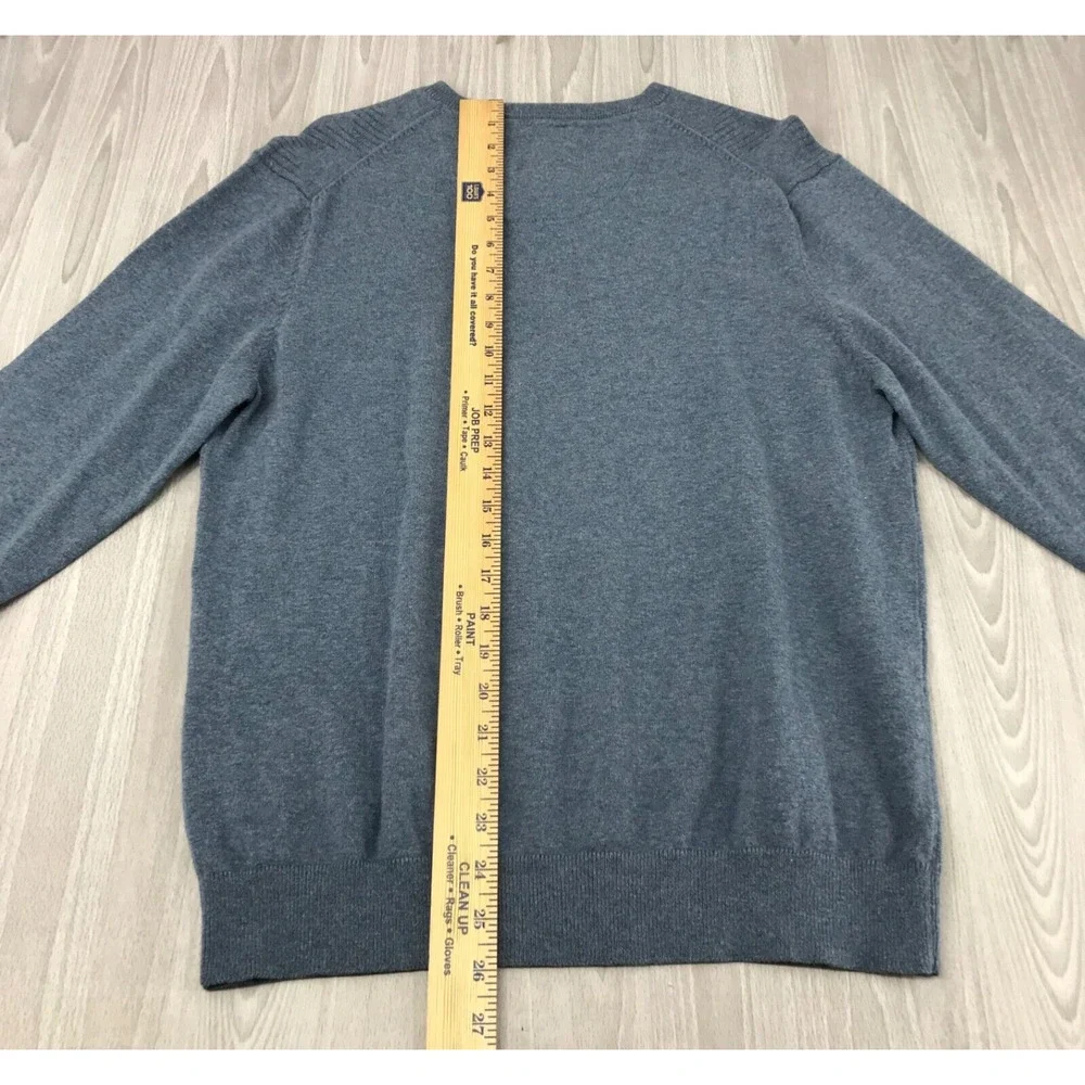 Greg‎ Norman Tasso Elba V-Neck Pullover Sweater Men's Medium Blue Cotton/Nylon